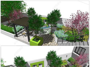 屋頂花園庭院設(shè)計(jì) SU草圖大師模型下載指南